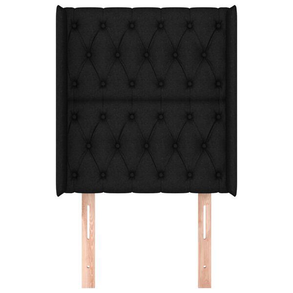 vidaXL Testiera ad Orecchio Nera 83x16x118/128 cm in Tessuto