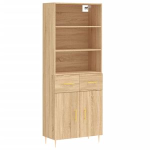 vidaXL Credenza Rovere Sonoma 69,5x34x180 cm in Legno Multistrato