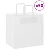vidaXL Sacchetti di Carta 50 pz con Manici Bianchi 26x17x25 cm