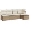 vidaXL Set Divano da Giardino 5 pz con Cuscini Beige in Polyrattan