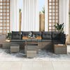 vidaXL Set Divano da Giardino 9 pcs Grigio polyrattan
