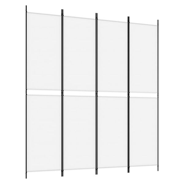 vidaXL Divisorio a 4 Pannelli Bianco 200x220 cm Tessuto