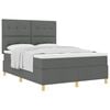 vidaXL Letto a molle con materasso Grigio scuro 160 x 200 cm Tessuto