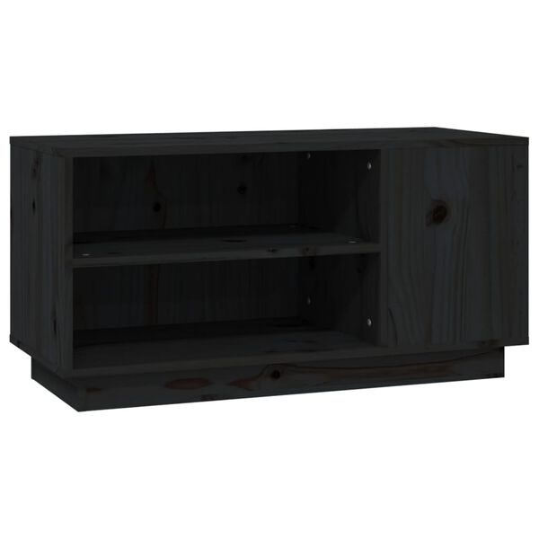 vidaXL Mobile Porta TV Nera 80x35x40,5 cm in Legno Massello di Pino