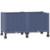 vidaXL Vaso da Giardino con Ruote Blu Grigio 80 x 40 x 48 cm PP