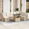 vidaXL Set Divano da Giardino con cuscino 9 pcs Beige Poly Rattan