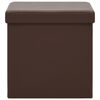 vidaXL Sgabelli con Contenitore Pieghevoli 2 pz Marroni in PVC