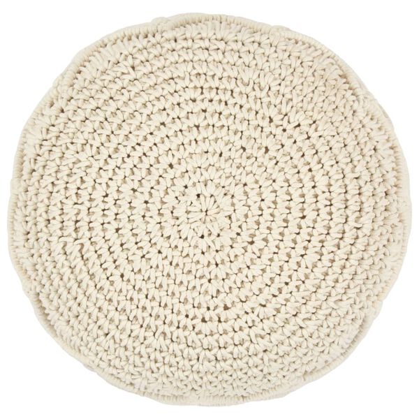 vidaXL Pouf Lavorato a Mano in Macram&eacute; 45x30 cm in Cotone