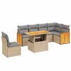 vidaXL Set Divani da Giardino 7 pz con Cuscini Beige in Polyrattan