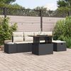 vidaXL Set Divano da Giardino con cuscino 6 pcs Nero Poly Rattan