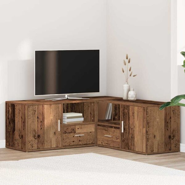 vidaXL Mobile Angolare Legno Antico 200x40x45 cm in Truciolato