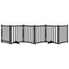 vidaXL Cancello Cani Pieghevole Nero 6 Pannelli 300 cm Massello Abete