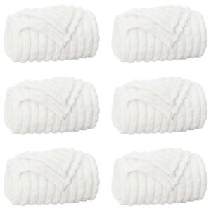 vidaXL Coperte da Pile 6 pz Bianco 200 x 150 cm 4.5 kg Panno
