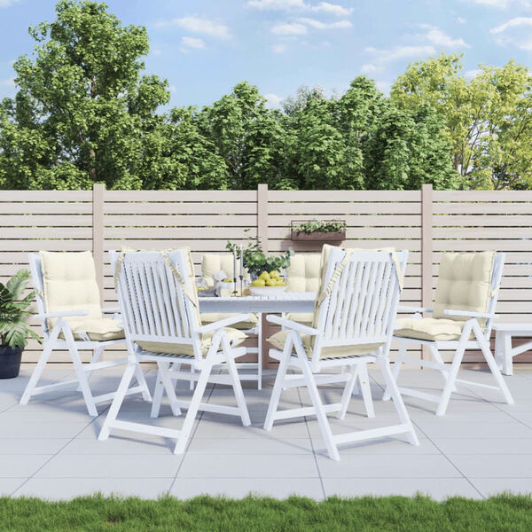 vidaXL Cuscini per Sedia Schienale Basso 6 pz Crema in Tessuto Oxford