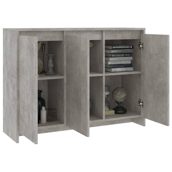 vidaXL Credenza Grigio Cemento 102x33x75 cm in Truciolato