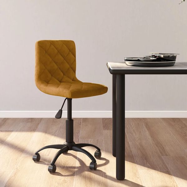 vidaXL Sedia da Pranzo Girevole Marrone in Velluto