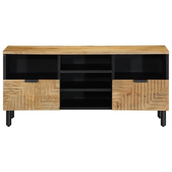 vidaXL Mobile Porta TV Marrone 100x33x46 cm in Legno Massello di Mango
