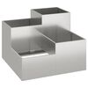 vidaXL Vaso da giardino Argento 100 x 100 x 60 cm Acciaio inossidabile
