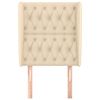 vidaXL Testiera ad Orecchio Crema 83x23x118/128 cm in Tessuto