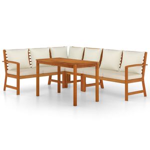 vidaXL Set da Pranzo Giardino 5pz con Cuscini Legno Massello di Acacia