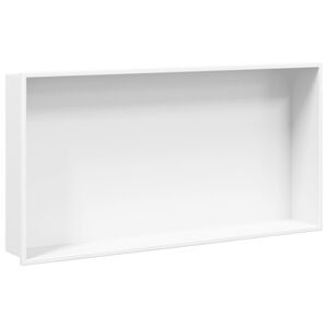 vidaXL Nicchia per Doccia Bianco Opaco 62x32x9cm in Acciaio Inox