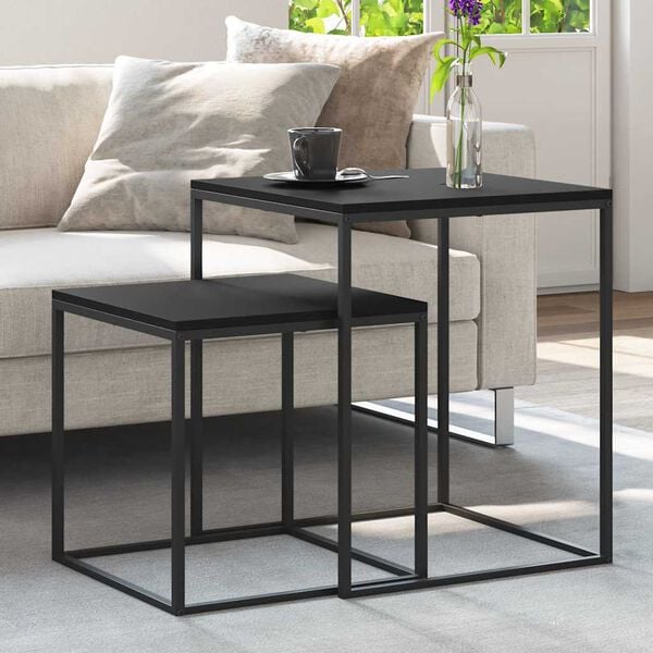 vidaXL Set di Tavolini 2 pz in Legno Multistrato e Metallo