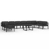 vidaXL Set Divani da Giardino 11 pz con Cuscini in Alluminio Antracite