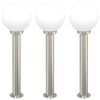 vidaXL Lampioni a palo 3 pz 80 cm Acciaio Inox IP44