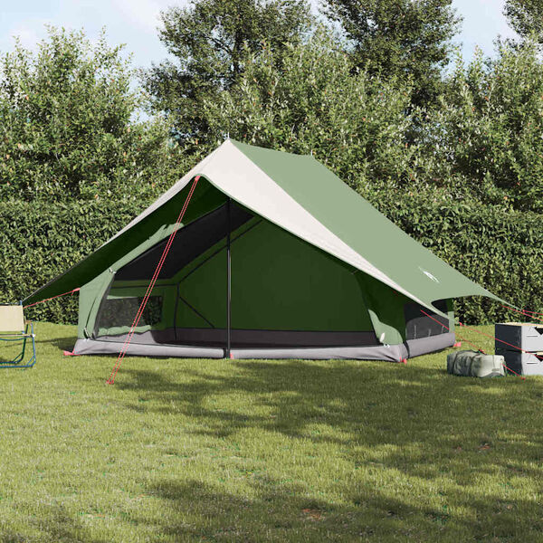 vidaXL Tenda Familiare con tetto Verde e Bianco 315 x 286 x 200 cm
