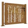 vidaXL Cancello da giardino 100x75 cm in acciaio Corten e design in bamb&ugrave;