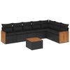 vidaXL Set Divani da Giardino con Cuscini 8 pz Nero in Polyrattan