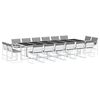 vidaXL Set da Pranzo da Giardino 17 pz con Cuscini Bianco in Textilene
