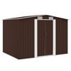 vidaXL Capanno Attrezzi da Giardino Marrone 257x205x178 cm in Acciaio