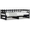 vidaXL Dormeuse Estraibile Nera 2x(90x190) cm Legno Massello di Pino