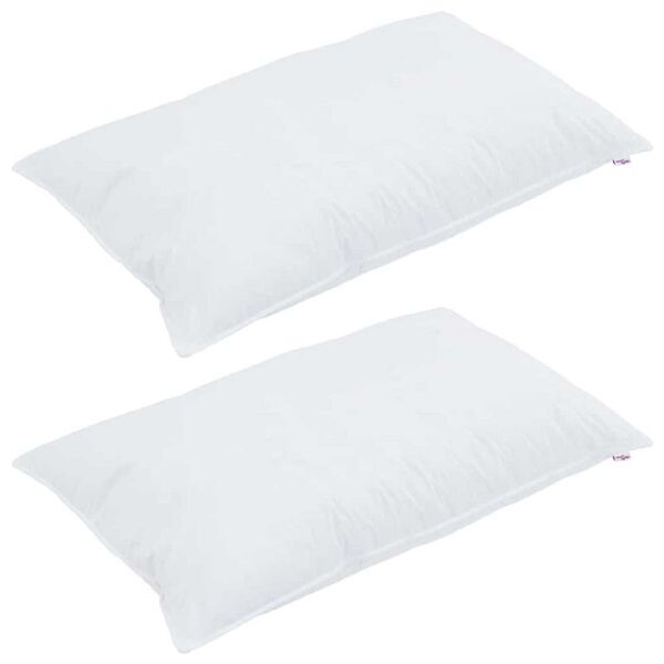 vidaXL Cuscino con cuscino 2 pcs Bianco 40 x 80 cm Cotone