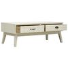 vidaXL Tavolino Salotto 2 Cassetti Intagliati Grigio 110x50x40cm Legno