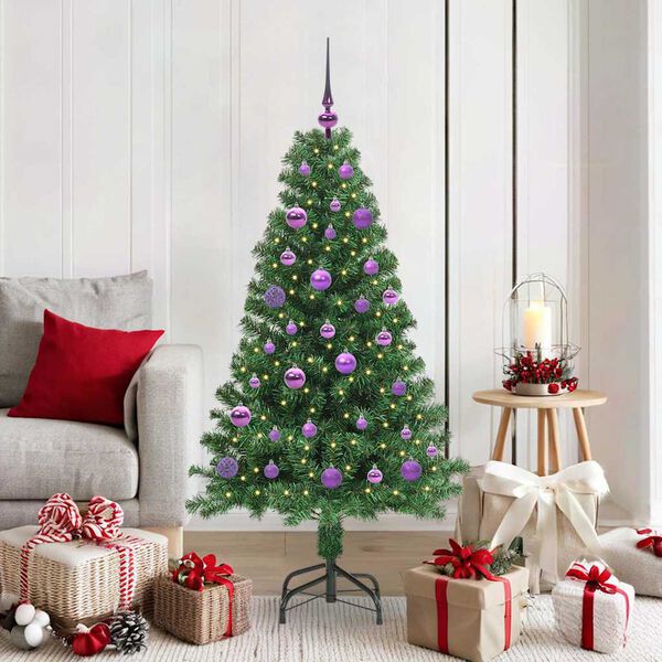 vidaXL Albero di Natale artificiale con 150 LED Verde 150 cm