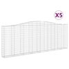 vidaXL Cesti Gabbioni ad Arco 5 pz 400x30x140/160 cm Ferro Zincato