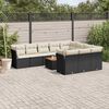 vidaXL Set Divani da Giardino 11 pz con Cuscini in Polyrattan Nero