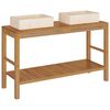 vidaXL Armadietto da Bagno in Legno di Teak con Lavabi in Marmo Crema