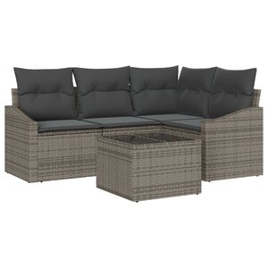 vidaXL Set Divano da Giardino 5 pcs Grigio chiaro polyrattan