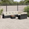 vidaXL Set Divani da Giardino 10pz con Cuscini in Polyrattan Nero