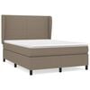 vidaXL Giroletto a Molle con Materasso Tortora 140x190 cm in Tessuto