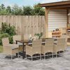 vidaXL Set da Pranzo per Giardino con cuscino 9 pcs Beige polyrattan