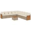 vidaXL Set Divano da Giardino 10 pz con Cuscini Beige in Polyrattan
