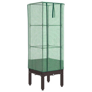 vidaXL Letto Rialzato con Copertura Serra Effetto Rattan 40x40x140 cm