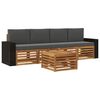 vidaXL Set di divani da esterno con cuscino 5 pcs Naturale e Antracite