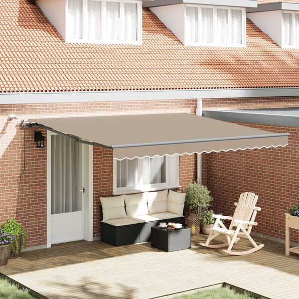 vidaXL Tessuto per Tenda con Beige 400 × 300 cm Poliestere