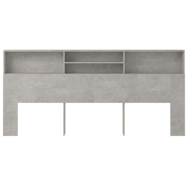 vidaXL Testiera con Contenitore Grigio Cemento 220x19x103,5 cm