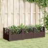 vidaXL Fioriera da Giardino con Picchetti Marrone 123,5x43,5x43,5cm PP